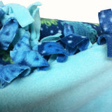 Blanket : Blue & Green Dots & Flowers (For Dogs & People!) - LEAGUE OF CRAFTY CANINES