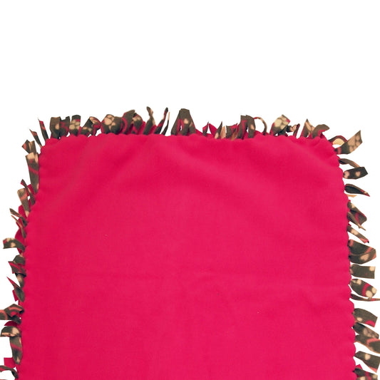 Reversible, 2-Sided Fleece Stroller/Crate Dog Blanket : Gray + Pink, Hearts and Paws w. Hot Pink back 27" x 29" - LEAGUE OF CRAFTY CANINES