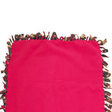 Reversible, 2-Sided Fleece Stroller/Crate Dog Blanket : Gray + Pink, Hearts and Paws w. Hot Pink back  27" x 29" - LEAGUE OF CRAFTY CANINES
