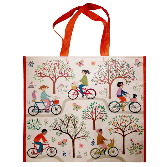 Reusable Eco Friendly Shopping/Gift Bag - Spring Bicycles In The Park - LEAGUE OF CRAFTY CANINES