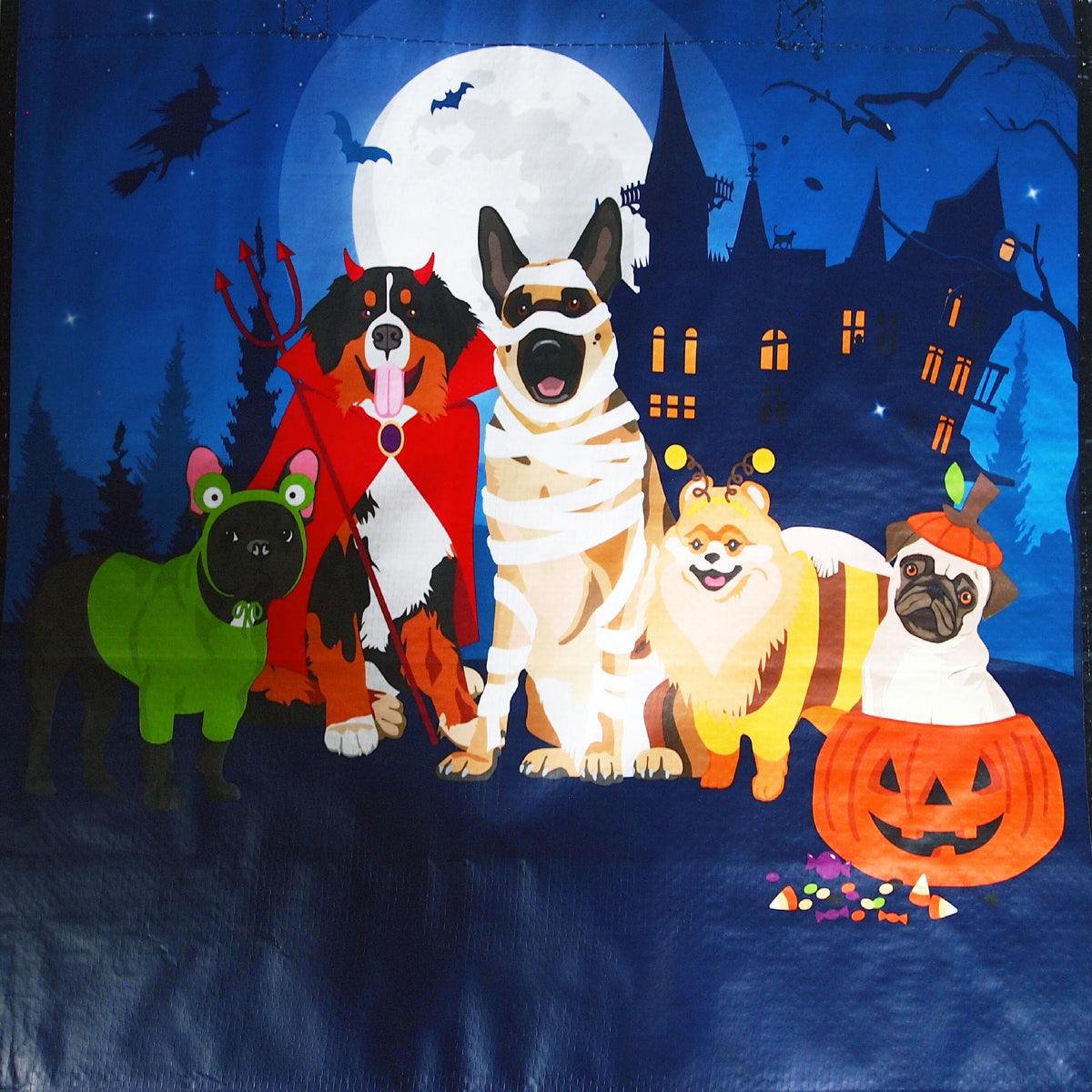 Reusable Eco Friendly Shopping/Gift Bag - Halloween Dogs in Costumes - LEAGUE OF CRAFTY CANINES