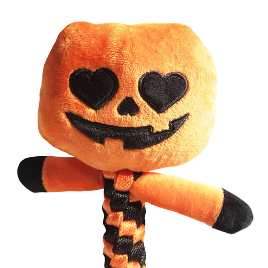 Dog Toy : Smiling Pumpkin Braided Rope Plaything - LEAGUE OF CRAFTY CANINES