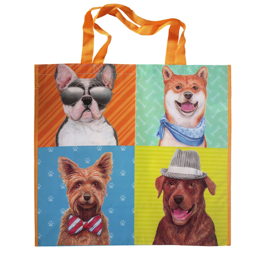 Reusable Eco Friendly Shopping/Gift Bag - Doggie Fab Four - LEAGUE OF CRAFTY CANINES