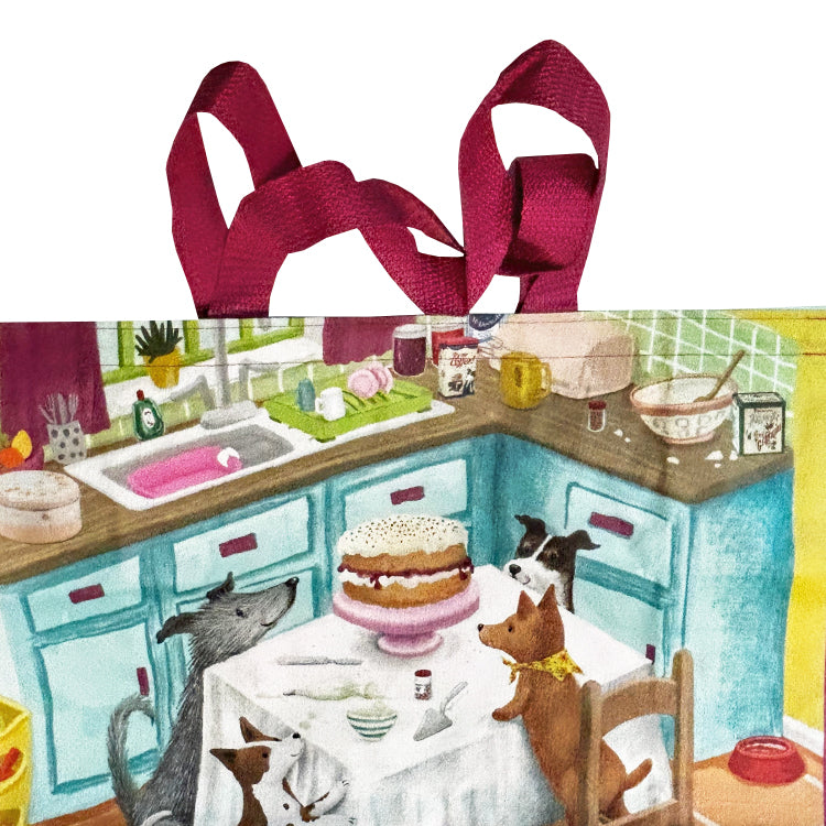Eco Friendly Kitchen Cake and Dogs Shopping Gift Bag - analog bag - thanksgiving