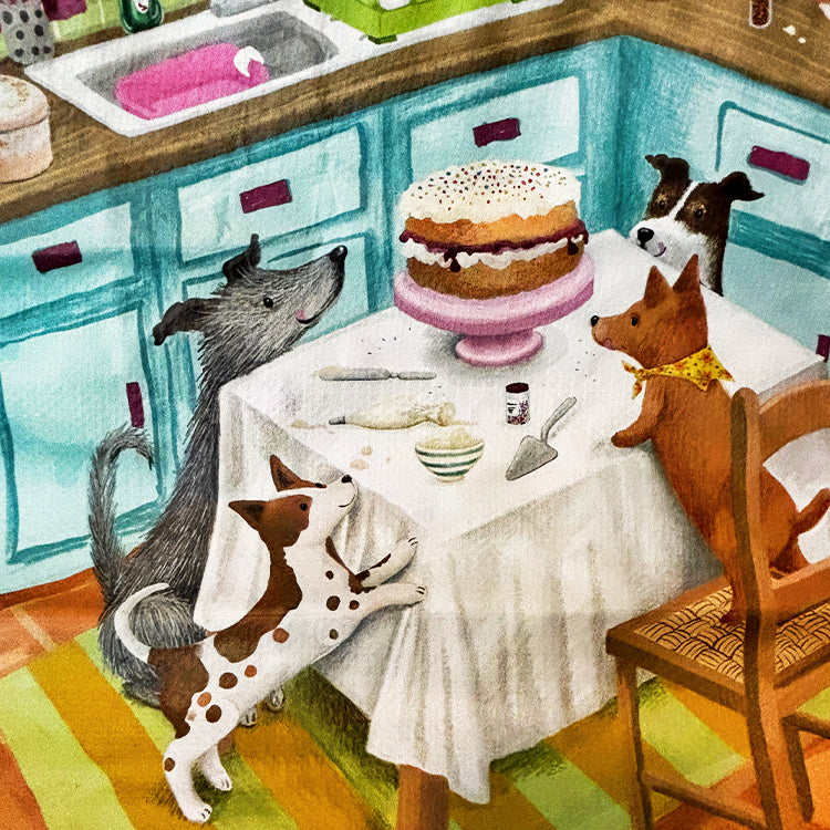 Eco Friendly Kitchen Cake and Dogs Shopping Gift Bag - analog bag - thanksgiving