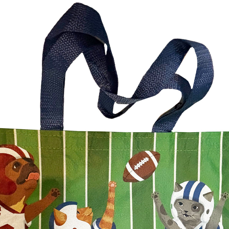 Eco Friendly Dog VS Cat Football Shopping Gift Bag - analog bag - thanksgiving