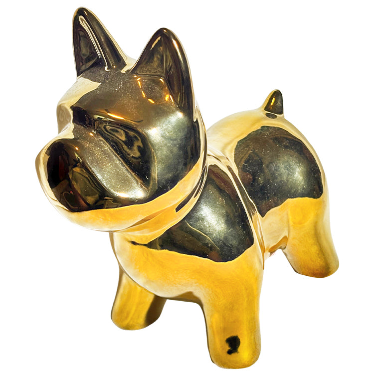 "Gold" Dog Statue - Metal Sculpture - decor item -