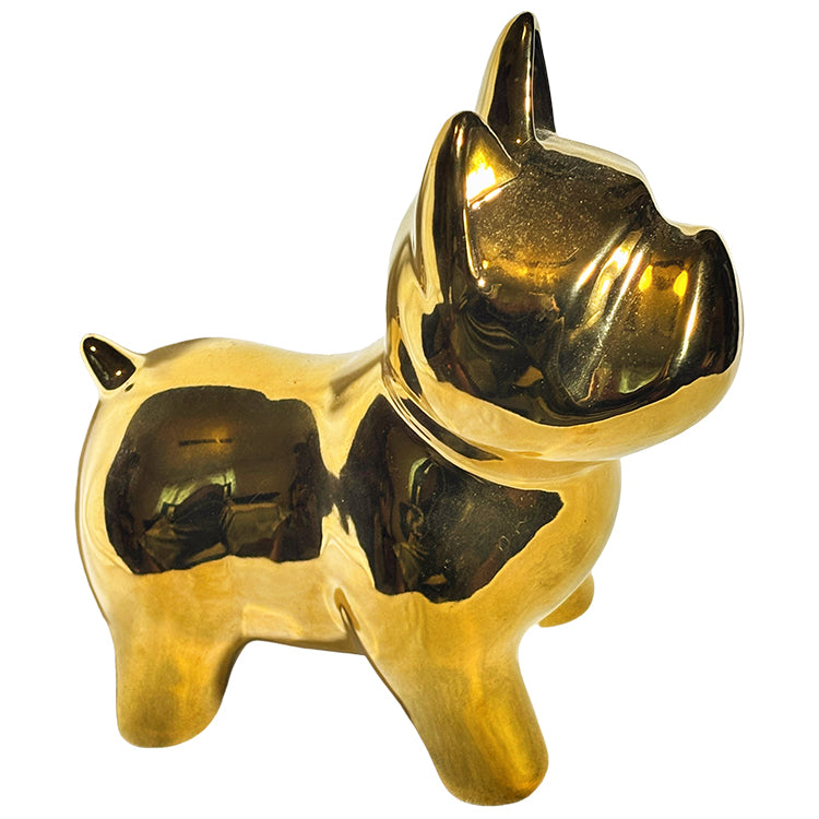 "Gold" Dog Statue - Metal Sculpture - decor item -