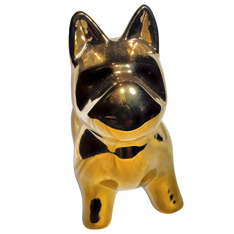 "Gold" Dog Statue - Metal Sculpture - decor item -