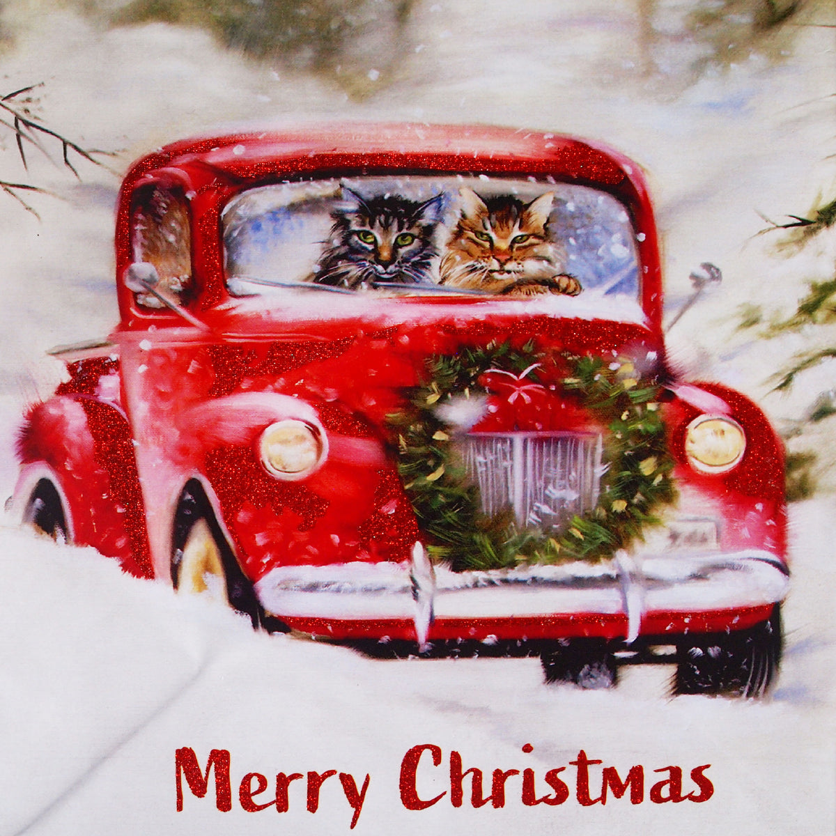 Reusable Eco Friendly Christmas Shopping/Gift Bag Small - Cats In The Snow - LEAGUE OF CRAFTY CANINES