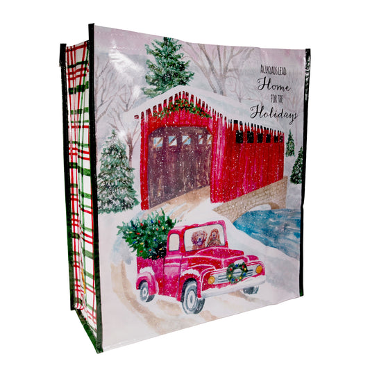 Reusable Eco Friendly Shopping/Gift Bag - Christmas Tree Shopper Dogs - LEAGUE OF CRAFTY CANINES