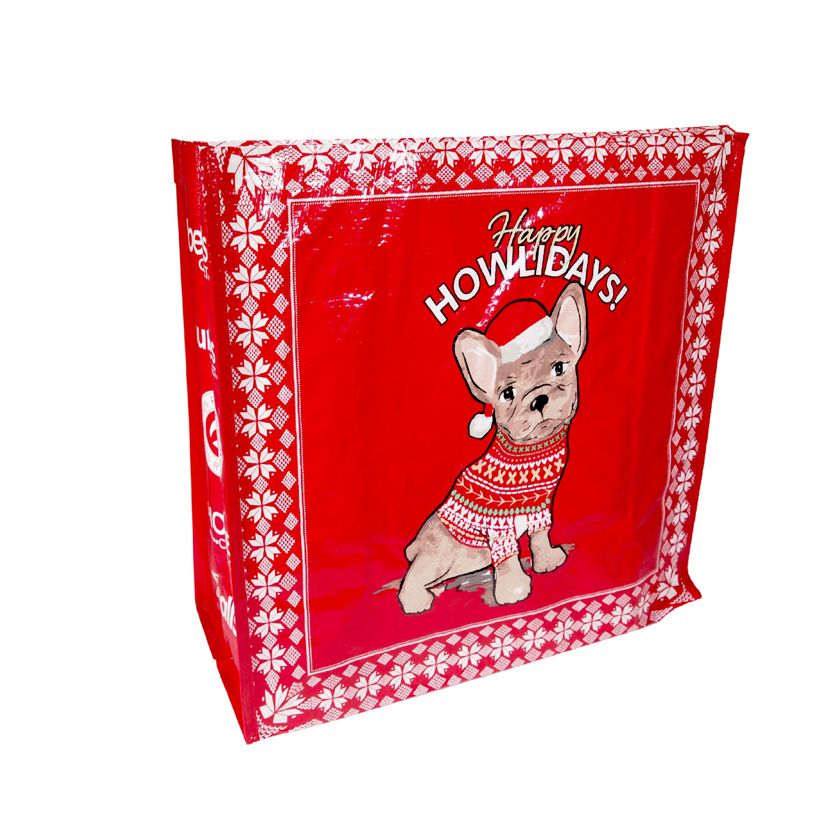 Reusable Eco Friendly Shopping/Gift Bag - Happy Howlidays Christmas Dog - LEAGUE OF CRAFTY CANINES