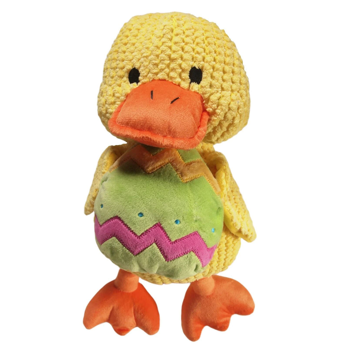 Easter Dog Toys : Jumbo Waffle Knit Yellow Duckling & Egg Plush Playthings - LEAGUE OF CRAFTY CANINES