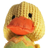 Easter Dog Toys : Jumbo Waffle Knit Yellow Duckling & Egg Plush Playthings