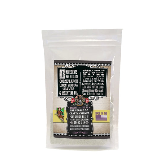 Violet the Apawthecary Fairy : (Lemon Verbena Scented) Dry Shampoo For Dogs! Trial Size - LEAGUE OF CRAFTY CANINES