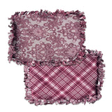 Reversible, 2-Sided Fleece Stroller/Crate Dog Blanket : Burgundy + Gray, Paisley w. matching Plaid back 24" x 28" - LEAGUE OF CRAFTY CANINES