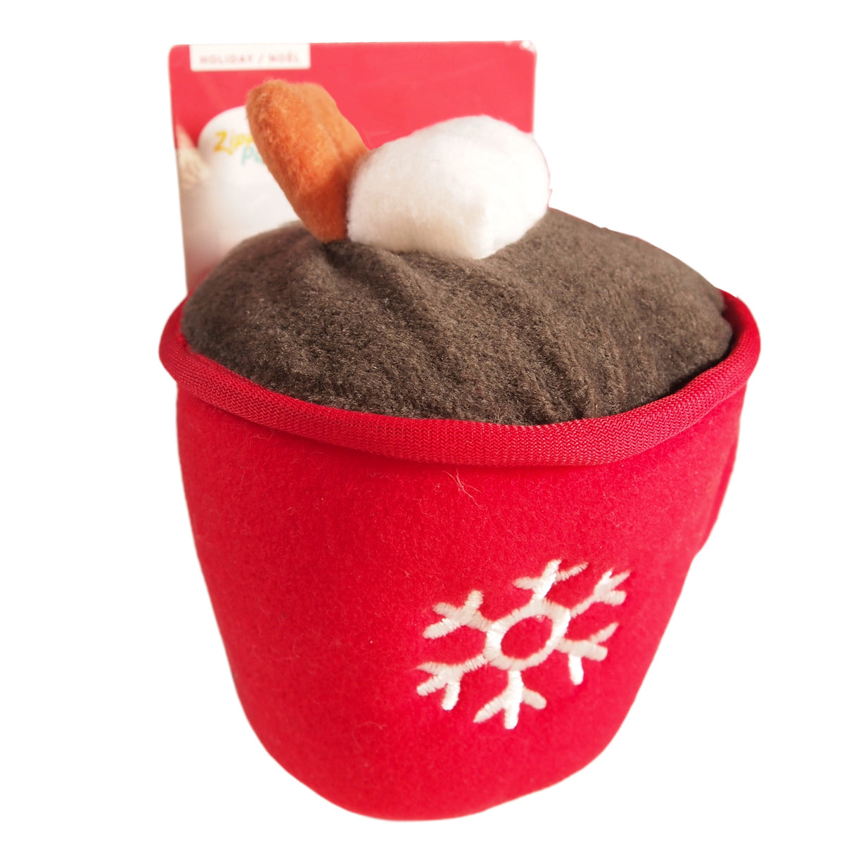 Hot Cocoa Mug - Holiday Themed Dog Toy - christmas plush with squeaker - LEAGUE OF CRAFTY CANINES