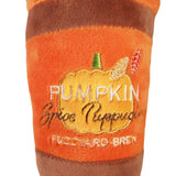 Thanksgiving Fall  Pumpkin Spice Puppuccino plush dog toy - Orange & Brown - LEAGUE OF CRAFTY CANINES