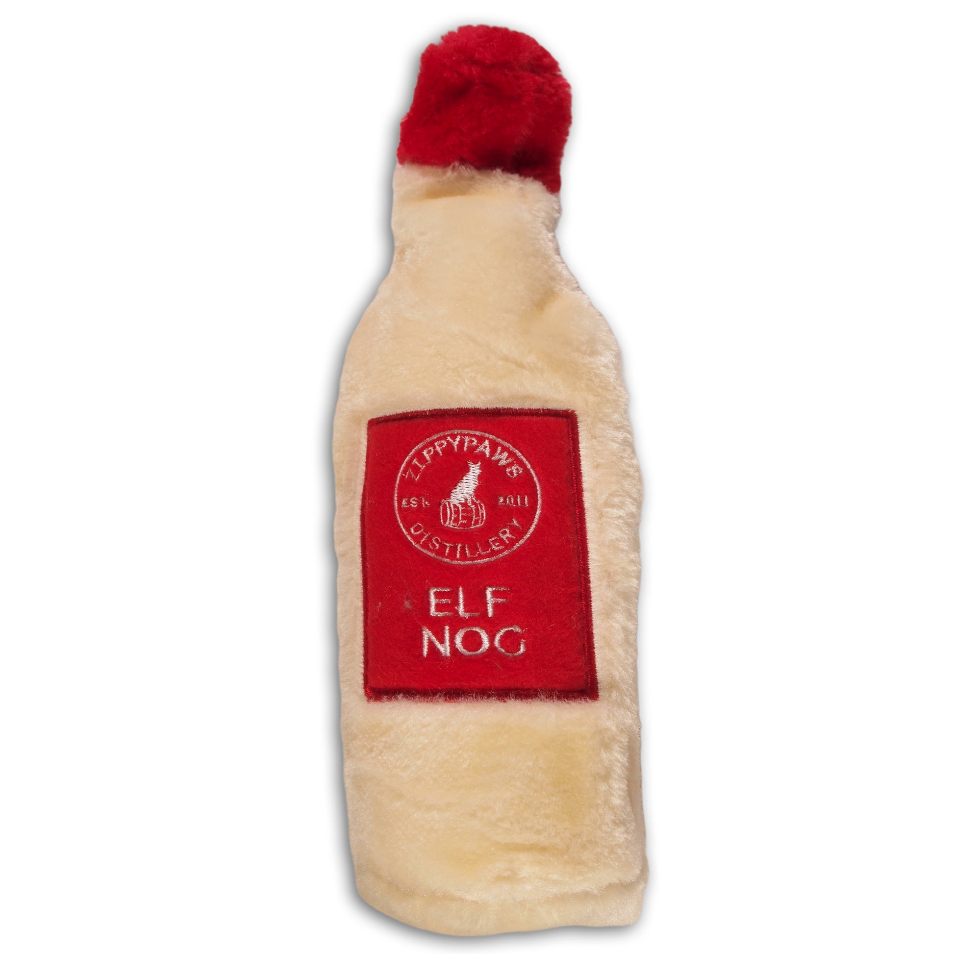 Christmas Dog Toy : Elf Nog - Zippy Paws Distillery Plush - LEAGUE OF CRAFTY CANINES