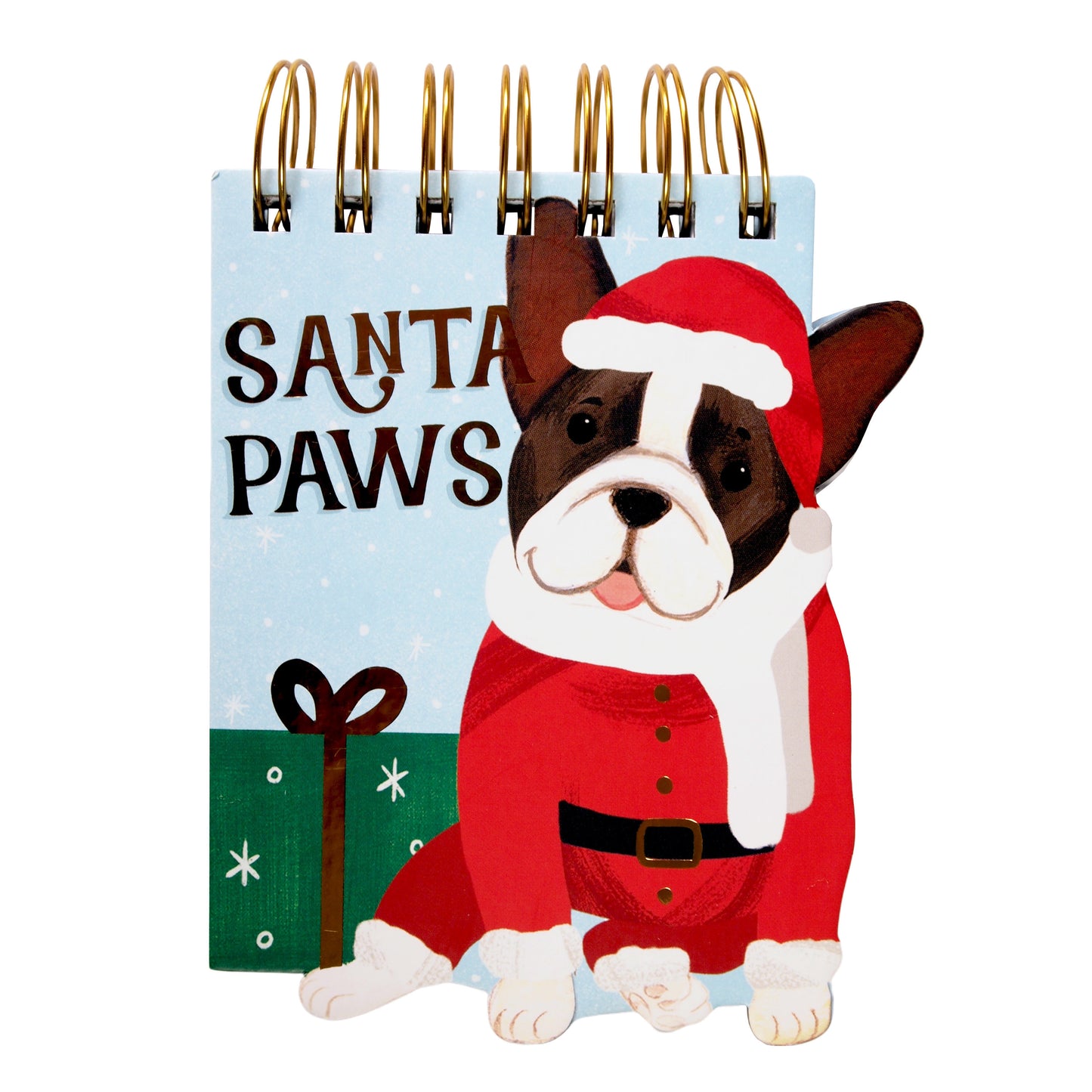 Santa Paws (Boston Terrier) Christmas Notepad : (molly & rex) - 100 lined-sheet pages - LEAGUE OF CRAFTY CANINES