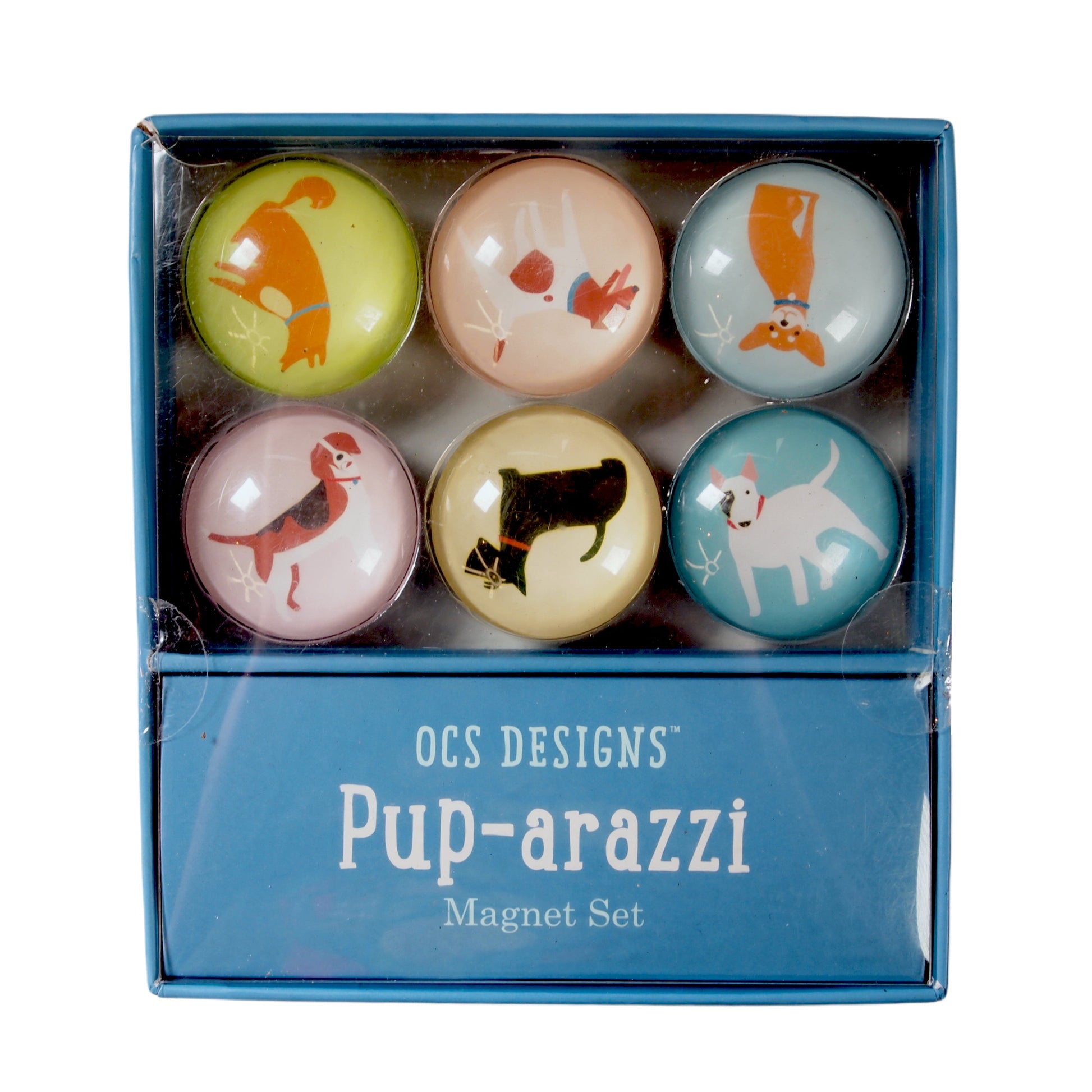OCS Designs : Set of 6 Dog-Themed Glass Magnets - LEAGUE OF CRAFTY CANINES
