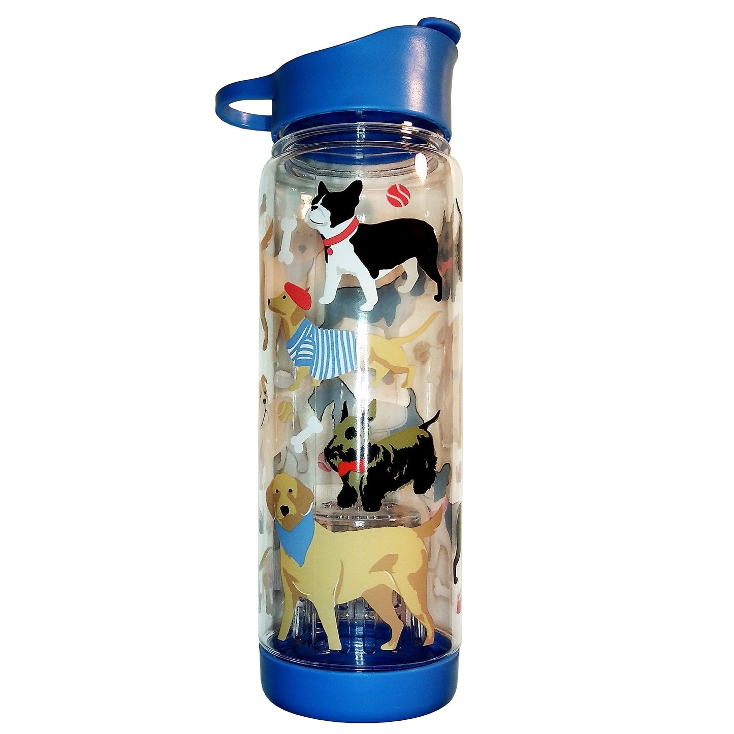 Dog Themed Clear Water Bottle -  750ml - Corn Starch (PLA) & BPA Free - LEAGUE OF CRAFTY CANINES