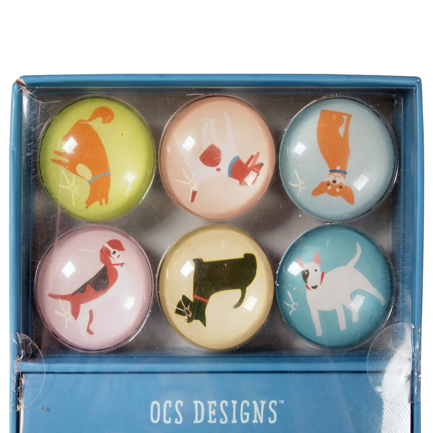 OCS Designs : Set of 6 Dog-Themed Glass Magnets - LEAGUE OF CRAFTY CANINES