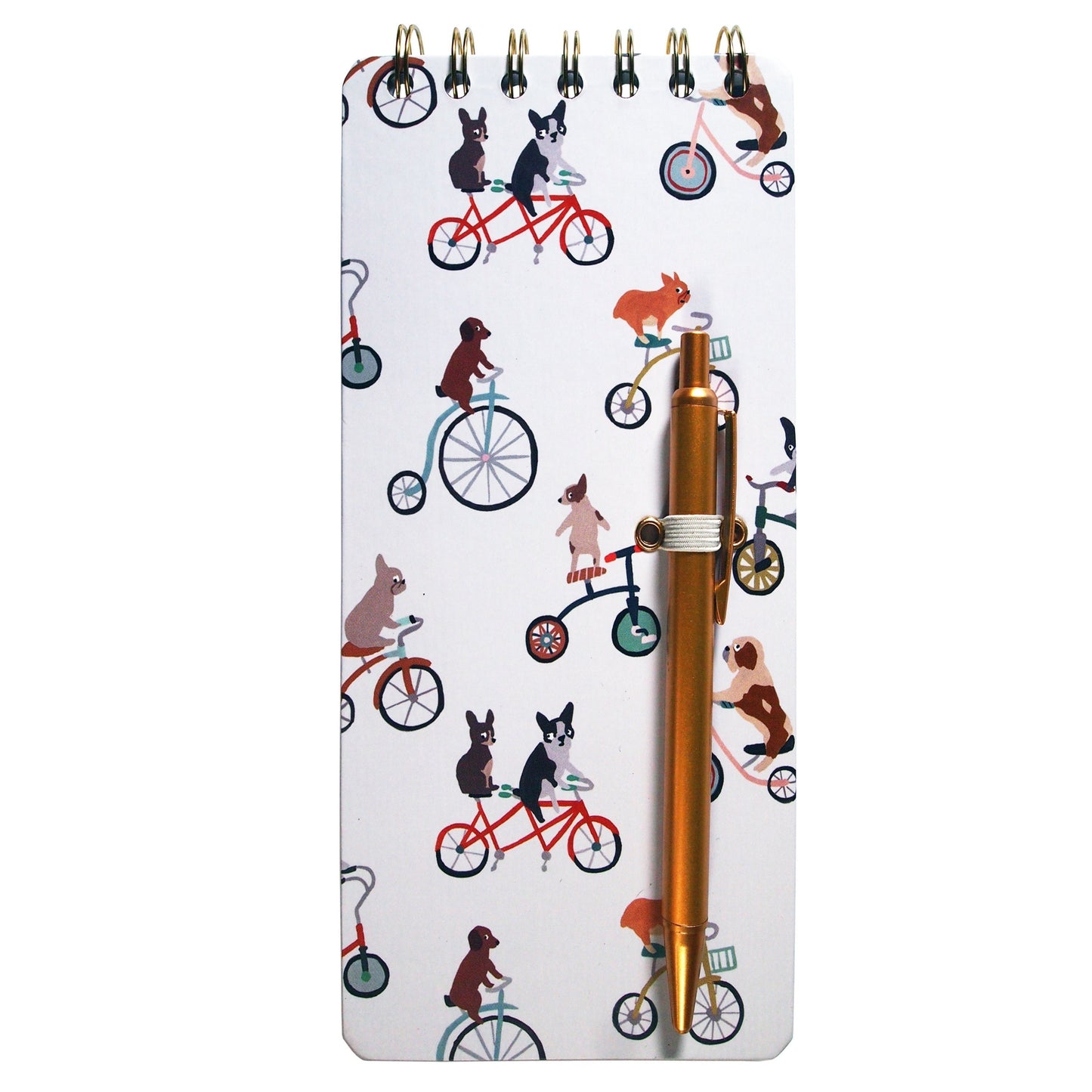 Spiral Bound Notepad : Bicycle Dogs - (includes pen) - LEAGUE OF CRAFTY CANINES