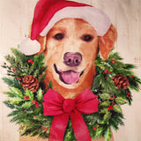 Small Reusable Eco Friendly Christmas Shopping/Gift Bag - Golden Retriever Santa - dogs