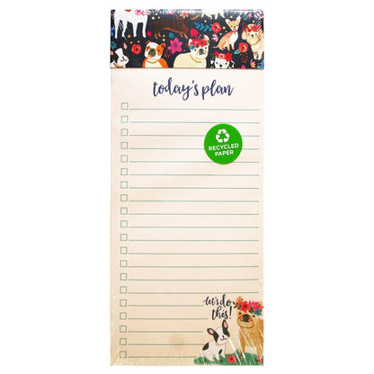 Magnetized Notepad : "Today's Plan - Let's Do This!" (Dog Collage note paper) - LEAGUE OF CRAFTY CANINES