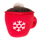 Hot Cocoa Mug - Holiday Themed Dog Toy - christmas plush with squeaker - LEAGUE OF CRAFTY CANINES