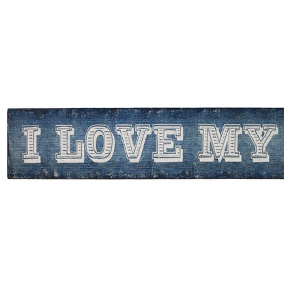 Signage : "I Love My Dog" - Dog Art - (18" x 2" x 1" wood sign) - LEAGUE OF CRAFTY CANINES