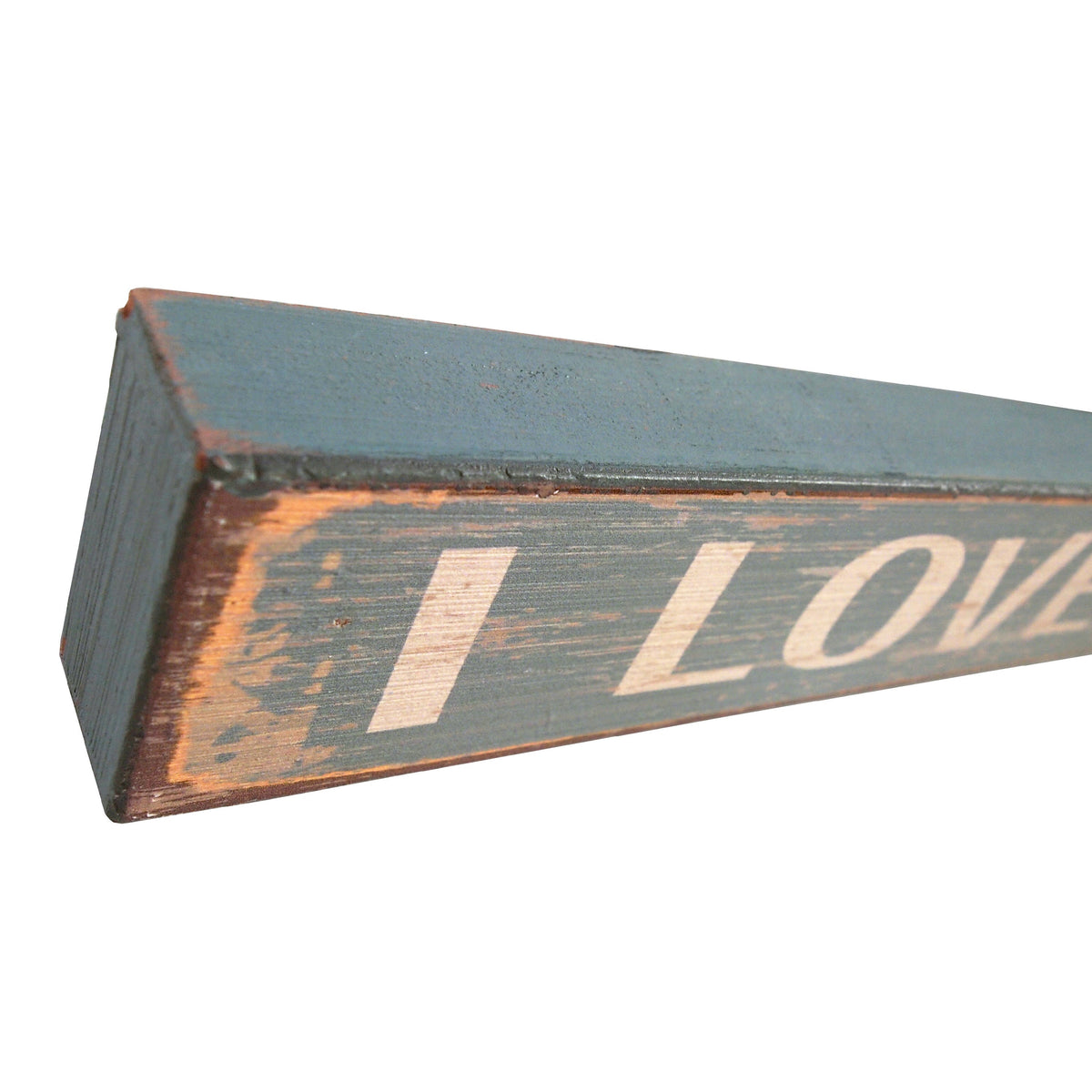 Signage : "I Love My Dog" - Dog Art - (18" x 2" x 1" wood sign) Light Blue - LEAGUE OF CRAFTY CANINES