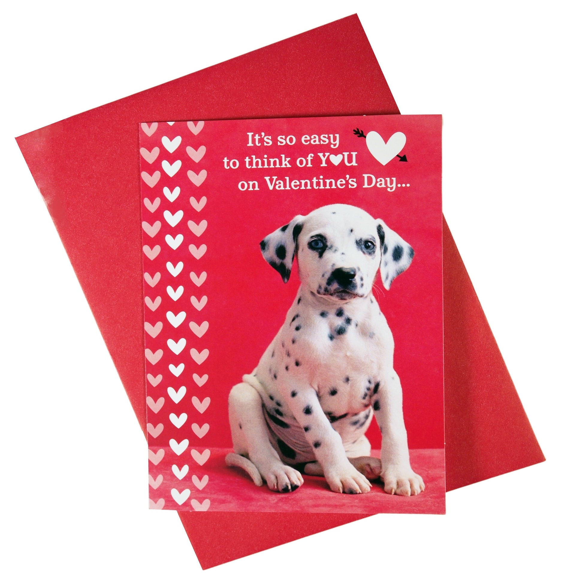 Valentine's Day Card : "It's So Easy To Think Of You On Valentine's Day" - dalmatian - LEAGUE OF CRAFTY CANINES