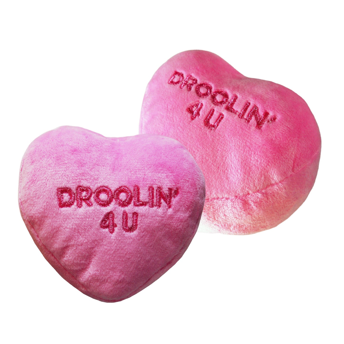 Dog Toy : Pink Candy Heart - "Puppy Love" - thick plush plaything - LEAGUE OF CRAFTY CANINES