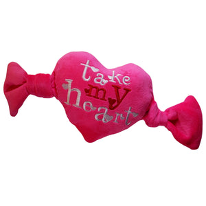Dog Toy : "Take My Heart" Plush Pull Toy - LEAGUE OF CRAFTY CANINES