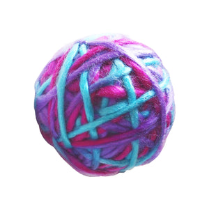 Knitty Kitty Yarn Ball Cat Toy Purple Blue