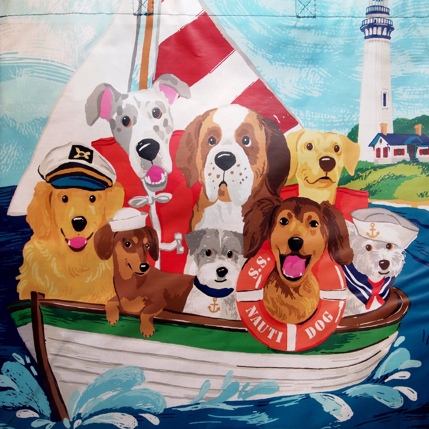 Reusable Eco Friendly Shopping/Gift Bag - Sailing Dogs