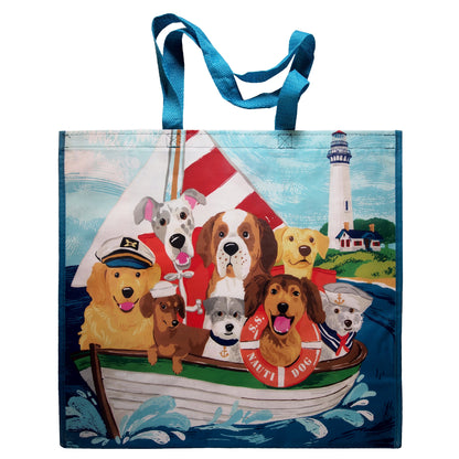 Reusable Eco Friendly Shopping/Gift Bag - Sailing Dogs