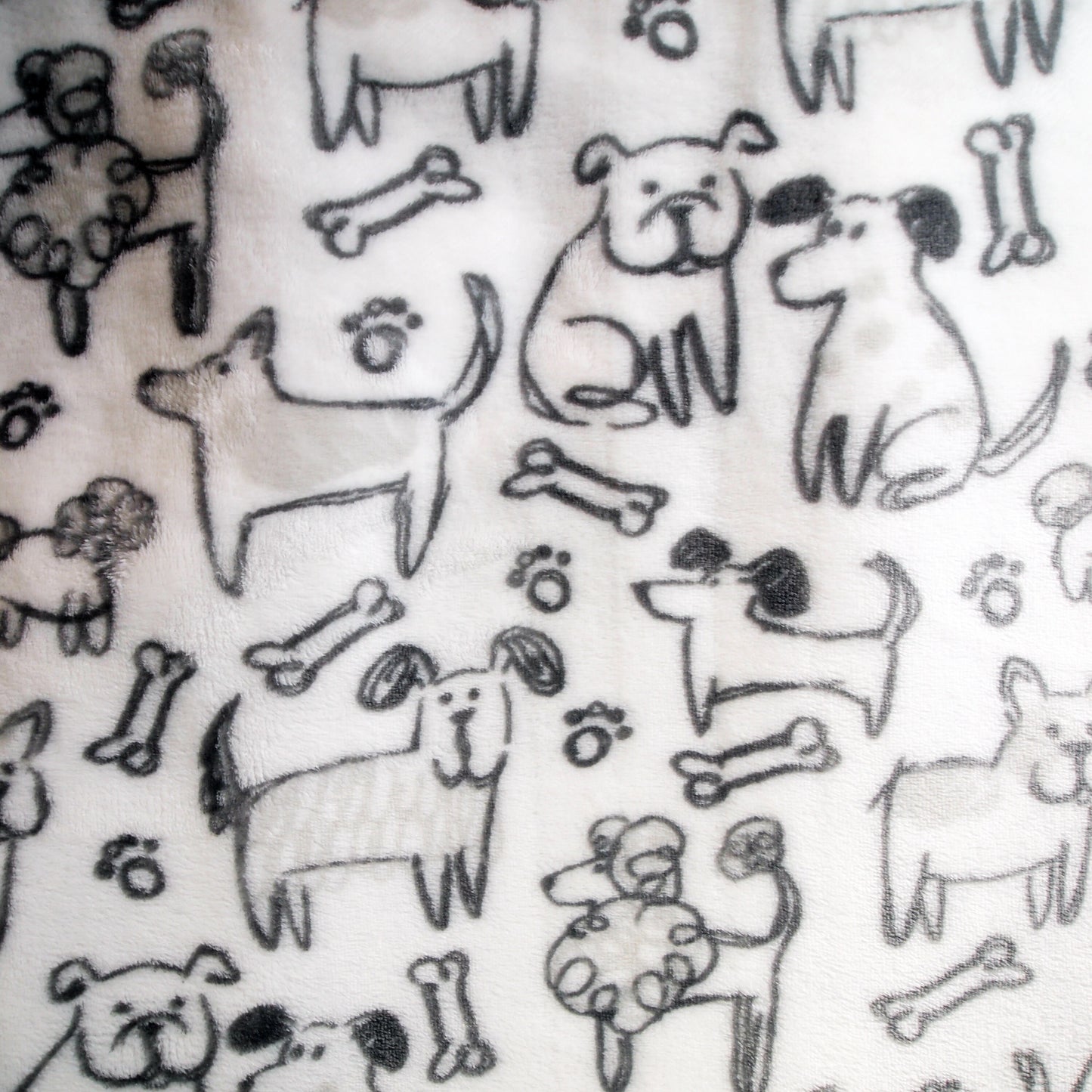 Blanket :  Dog Sketches - 50" x 70" - plush throw
