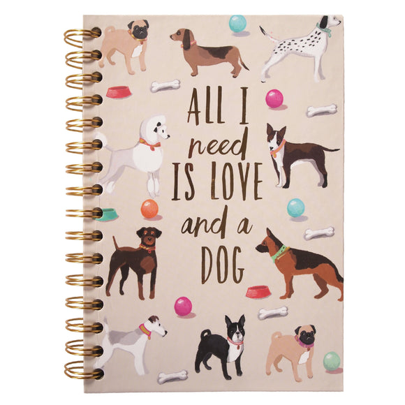 Dog Themed Spiral Bound Notebook -  