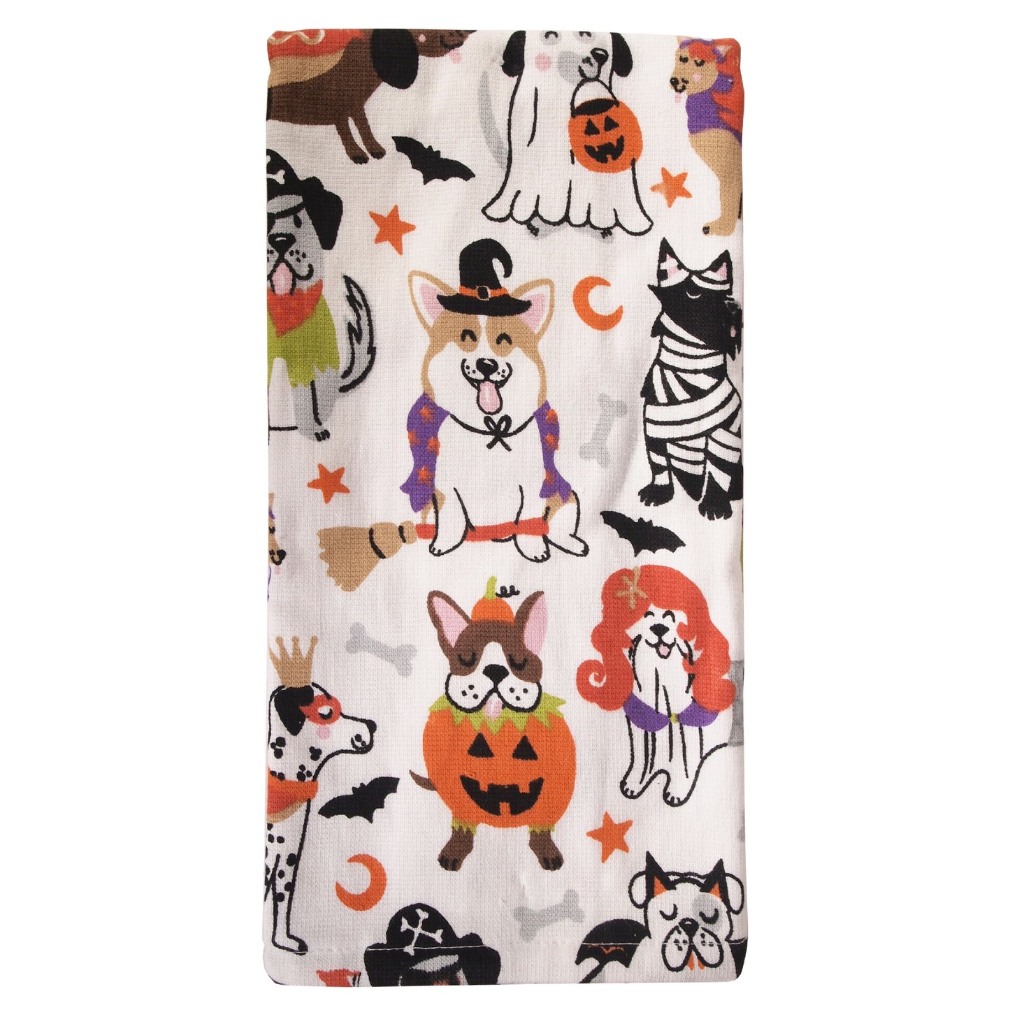 Halloween/Fall Dogs in Costumes Tea Towel - witches - mummies - unicorns