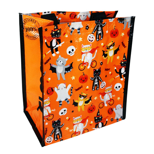 Reusable Eco Friendly Halloween Trick or Treat Bag - Cats Galore - LEAGUE OF CRAFTY CANINES
