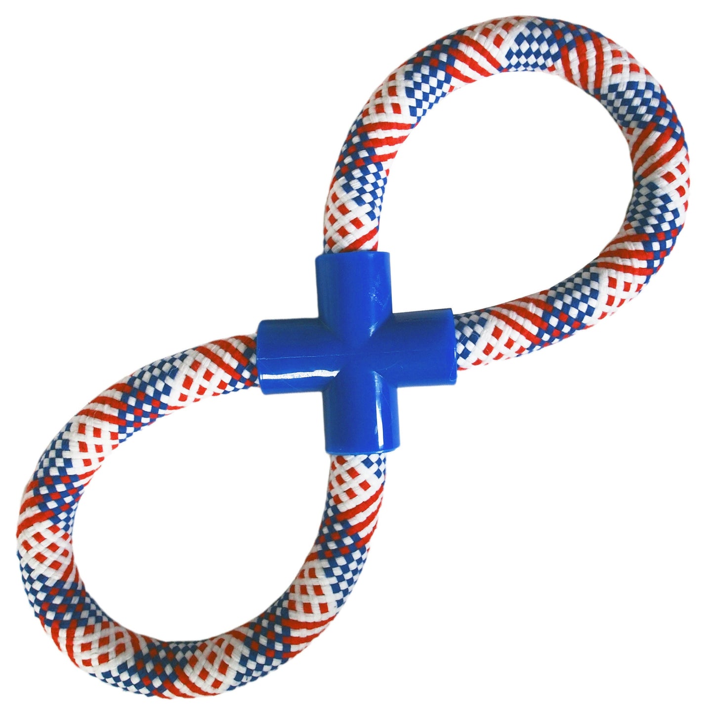Patriotic Red White & Blue Rope Toy for Big Dogs - fetch - toss - play