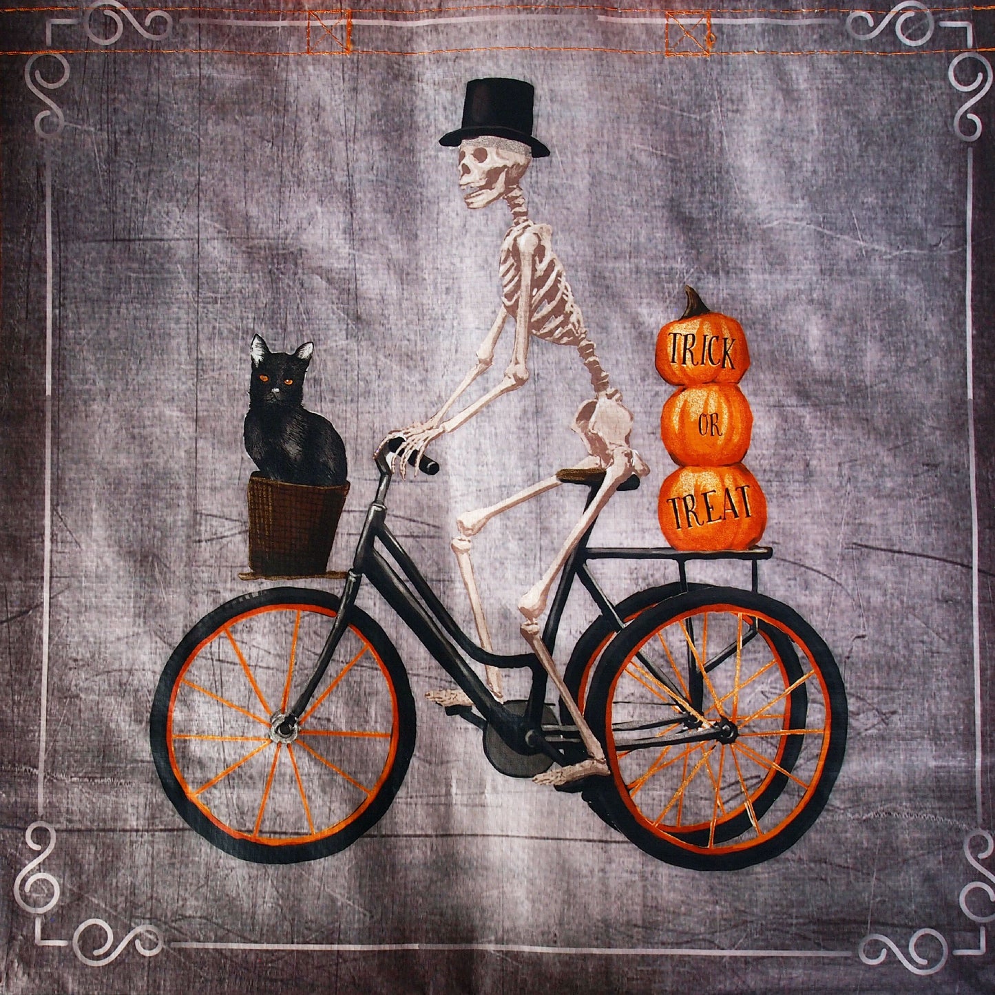Reusable Eco Friendly Shopping/Gift Bag - Spooky Kitty with Skeleton