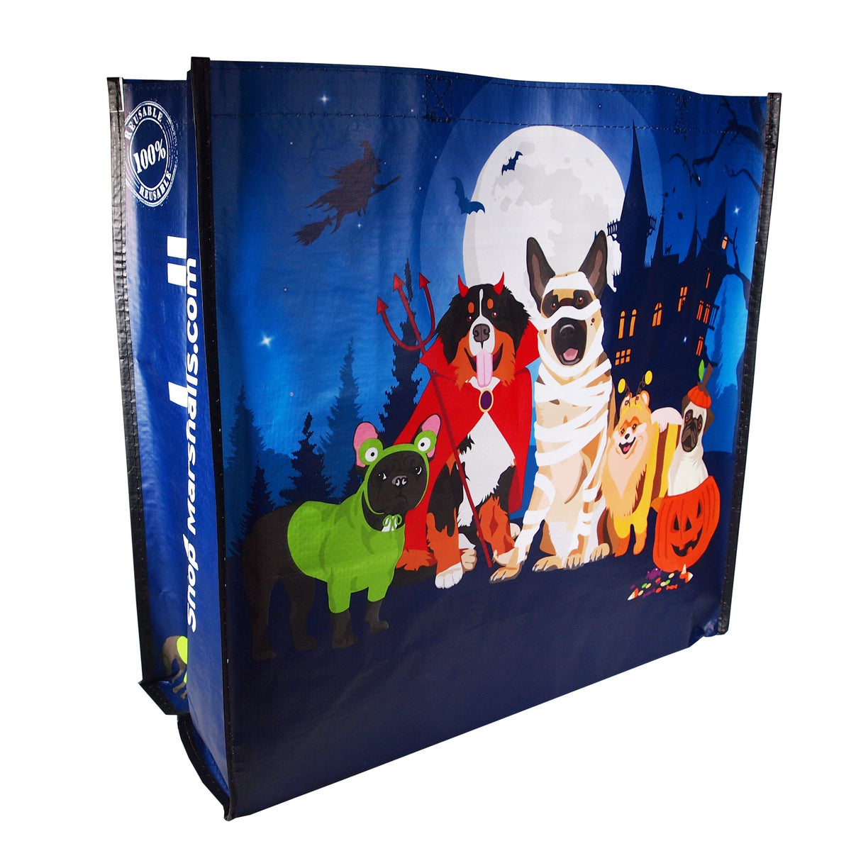 Reusable Eco Friendly Shopping/Gift Bag - Halloween Dogs in Costumes - LEAGUE OF CRAFTY CANINES