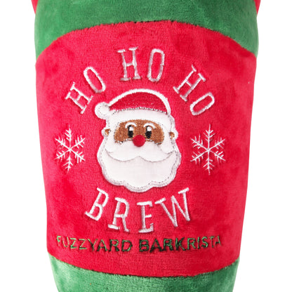 Holiday Dog Toy : Jumbo-Sized Ho Ho Ho Brew Plush - santa theme