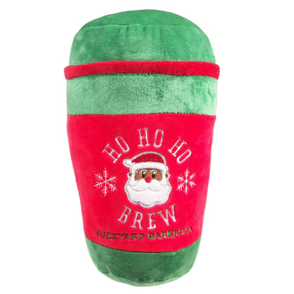 Holiday Dog Toy : Jumbo-Sized Ho Ho Ho Brew Plush - santa theme