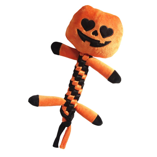 Dog Toy : Smiling Pumpkin Braided Rope Plaything