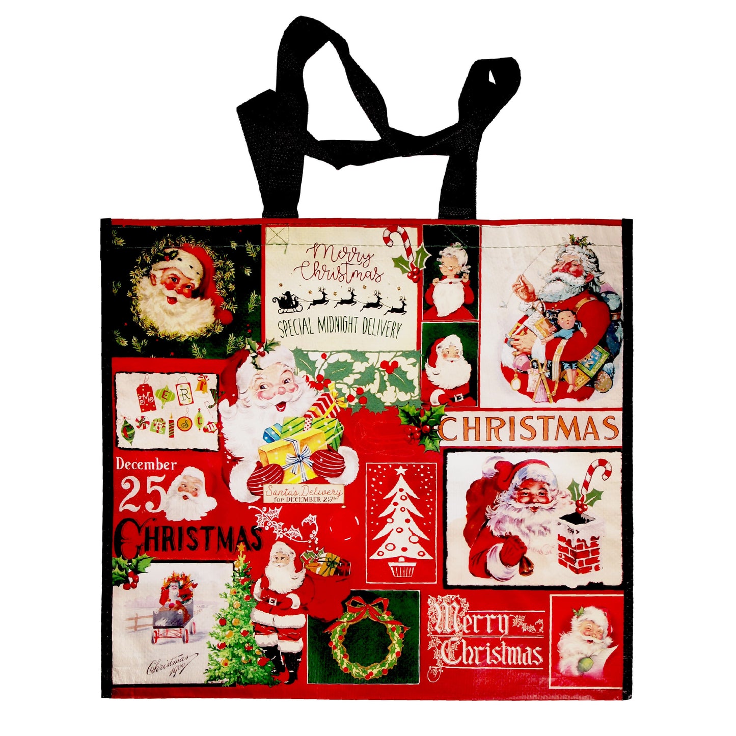 Reusable Eco Friendly Shopping/Gift Bag - Vintage Santa Claus